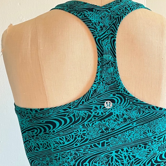 lululemon Emerald Green + Black Racerback Tank - Picture 4 of 8